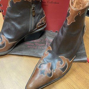 Donald J Pliner Made in Italy Western Couture Ankle Boots Size 9.5M